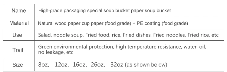 Disposable Eco-Friendly Soup Bucket Kraft Paper Brown Paper Bucket Hot Soup Bucket