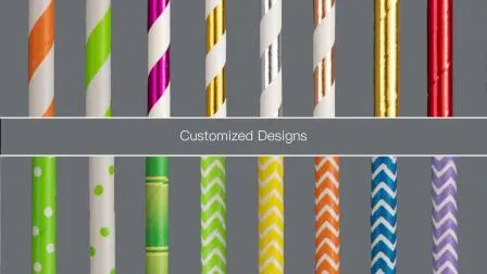 Party Disposable Compostable Paper Straw with Plain White Color