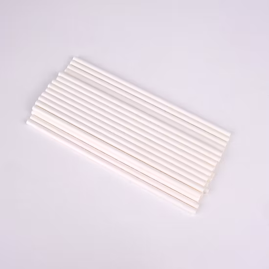 Party Disposable Compostable Paper Straw with Plain White Color