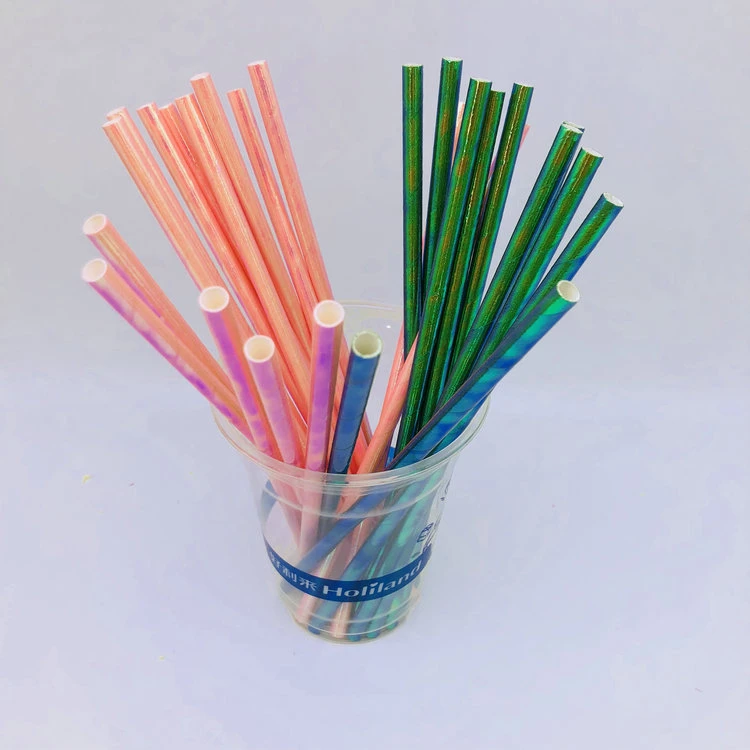 6*197mm Biodegradable Disposable Wrapped Paper Straws