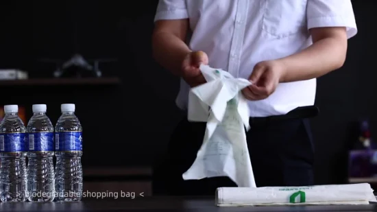Ecologico, senza plastica, con manico, realizzato in amido biodegradabile, design della borsa della spesa del supermercato a basso prezzo